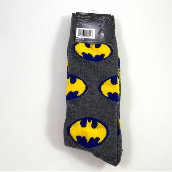 New Mens DC Comics Batman Crew Size Socks 6-12 - Picture 3 of 5